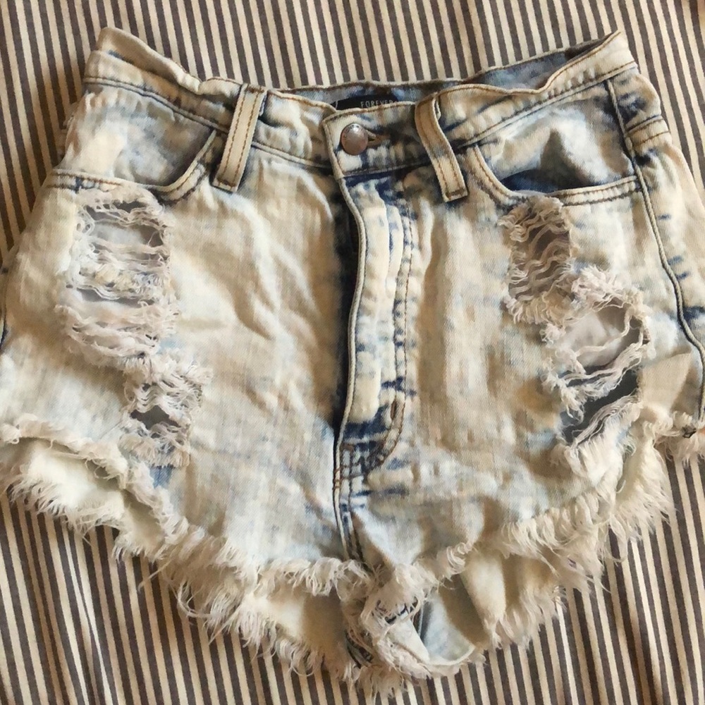 F21 Denim High Waisted Jean Shorts